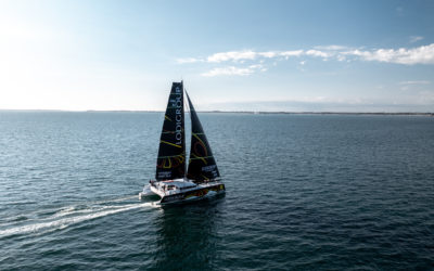 Loïc Escoffier au départ de l’Armen Race à bord de LODIGROUP